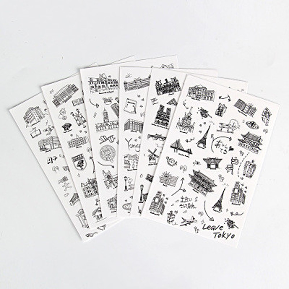 Lanfy Stiker Label Motif Kartun Retro Untuk Dekorasi Diary / Scrapbook / Jurnal / Agenda