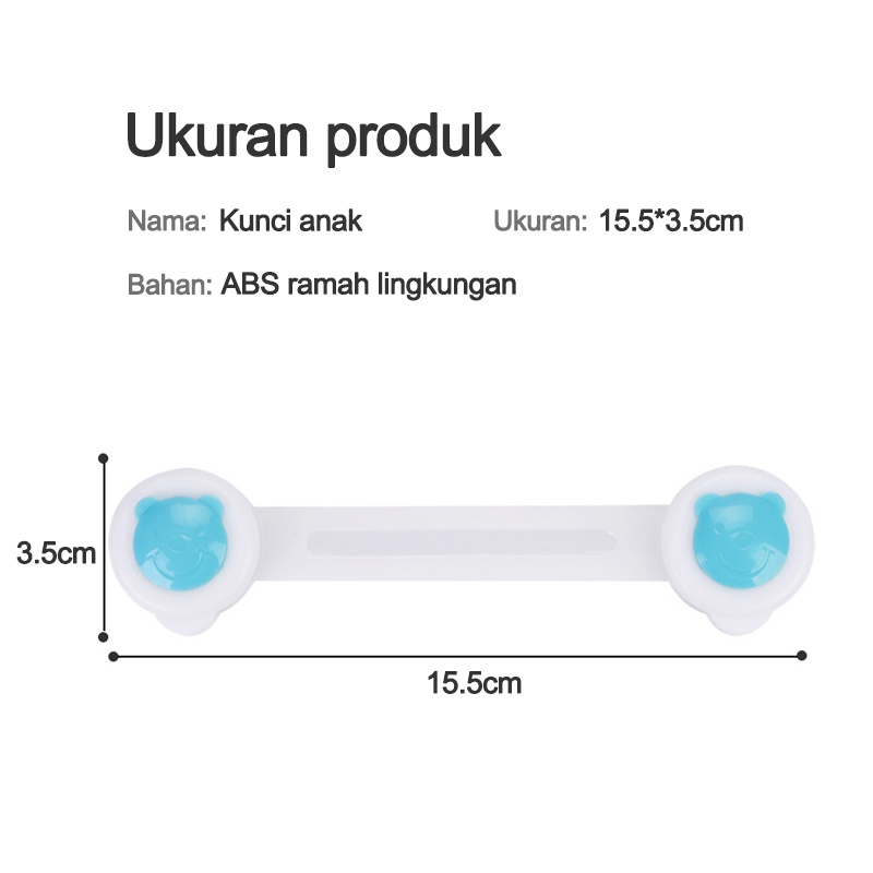 Kunci kulkas pengaman anak/Pengaman lemari laci pintu perabotan Pengait Laci Safety Lock Smile/Kunci diperpanjang L37