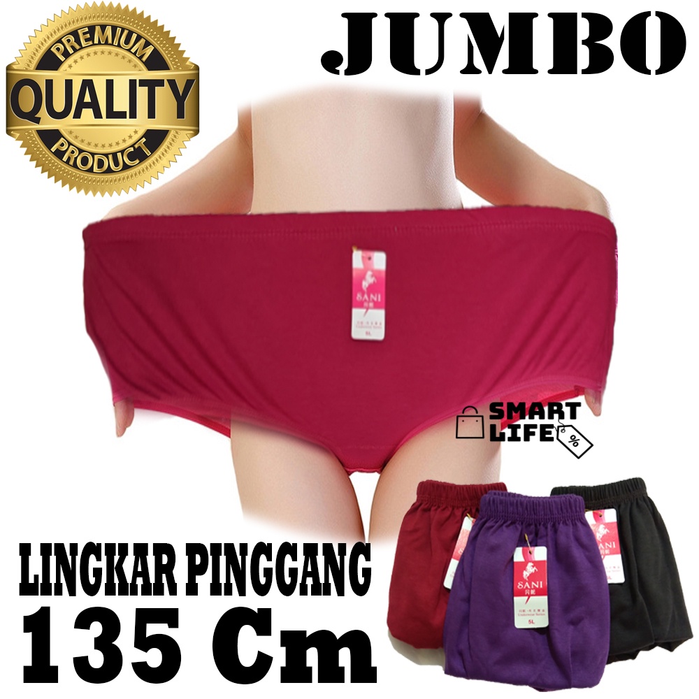 [ COD ] Celana Dalam Wanita Jumbo 5L / Celana Dalam Wanita Jumbo 5XL Big Size High Waist LP 135cm Ce