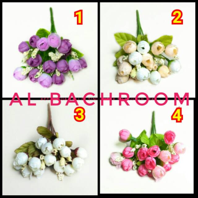 BUNGA PLASTIK MAWAR KUNCUP HIAS ARTIFICIAL B8033 DEKORASI BUNGA ARTIFICIAL  MURAH IMPORT ROSE MINI