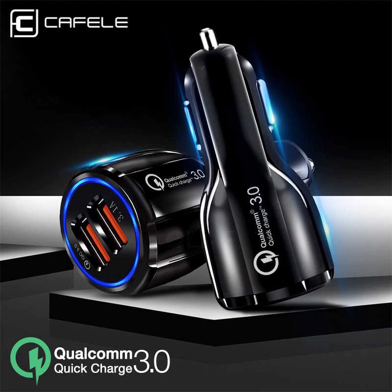 CAFELE Car Fast Charger Qualcomm 3.0 | Charging Cas Mobil Dual USB