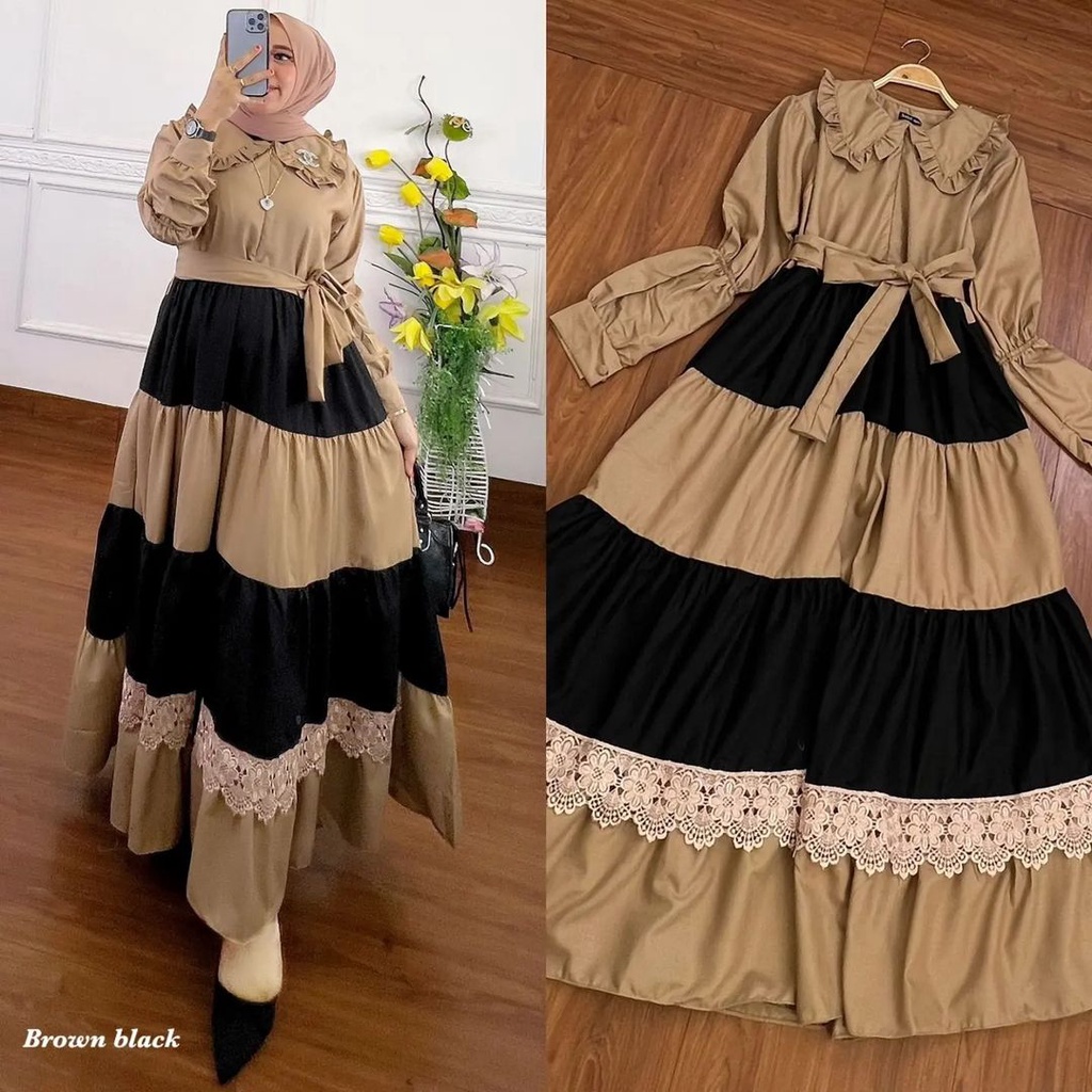 Baju Gamis Wanita Muslimah Terbaru Dress Rayon Renda Premiun 2022 Naura dress Gamis Rayon Terbaru Kekinian Fashion Muslimah Kekinian Outfit Muslimah Pengajian 2022 Dress Rayon Comby Series Pakaian Wanita Muslimah Pakaian Muslim Wanita