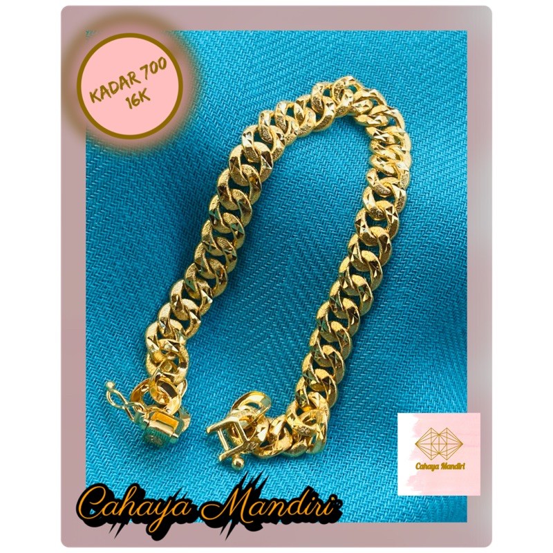 Gelang Emas sisik naga kadar 700 (16K) Berat +/- 5,33 Gram