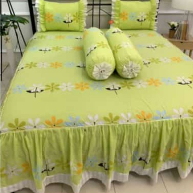 seprei rumbai pengantin  ukuran 160*200*20 bahan katun lokal
