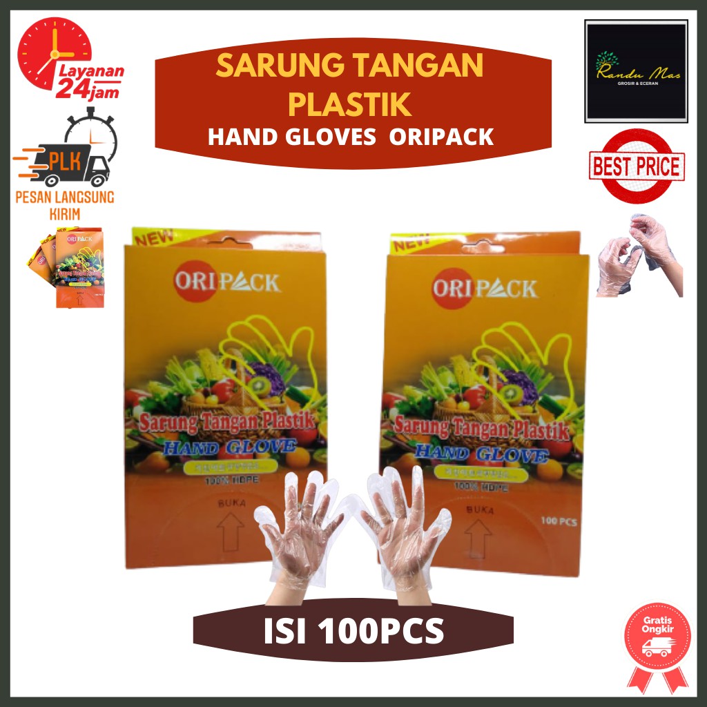 Sarung Tangan Plastik | Sarung Tangan Plastik 100pcs | Handgloves Plastik Bening Tebal Premium Murah