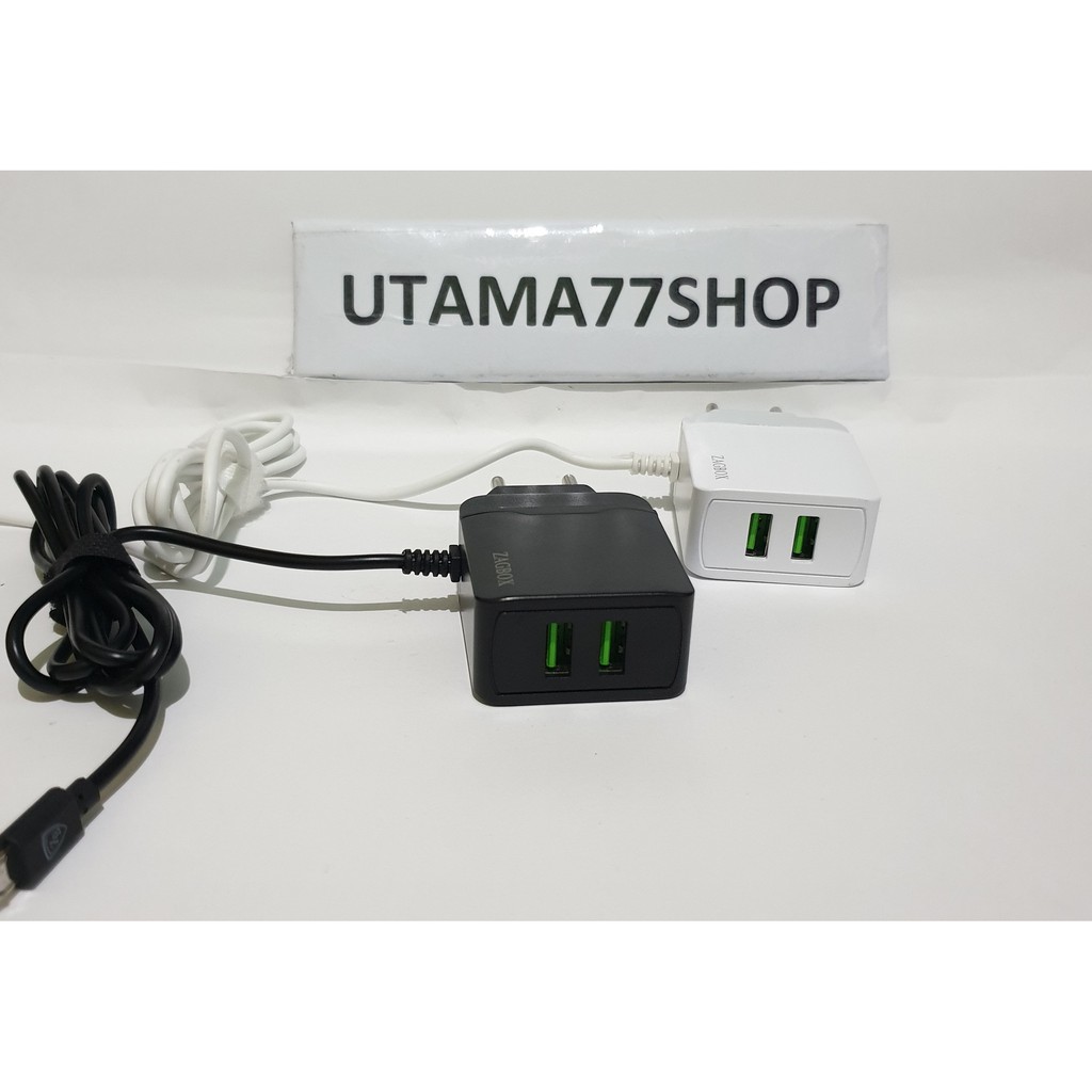 Adaptor Charger Fast Charging 2.4A ZAGBOX Z086 - 3 Output - Travel charger