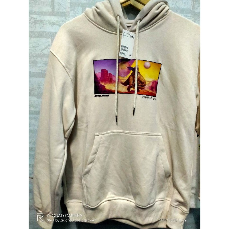 Hoodie hnm h&amp;m Star Wars Mandaloria Star wars Cream sweater sweatshirt jaket pria hoodie pria