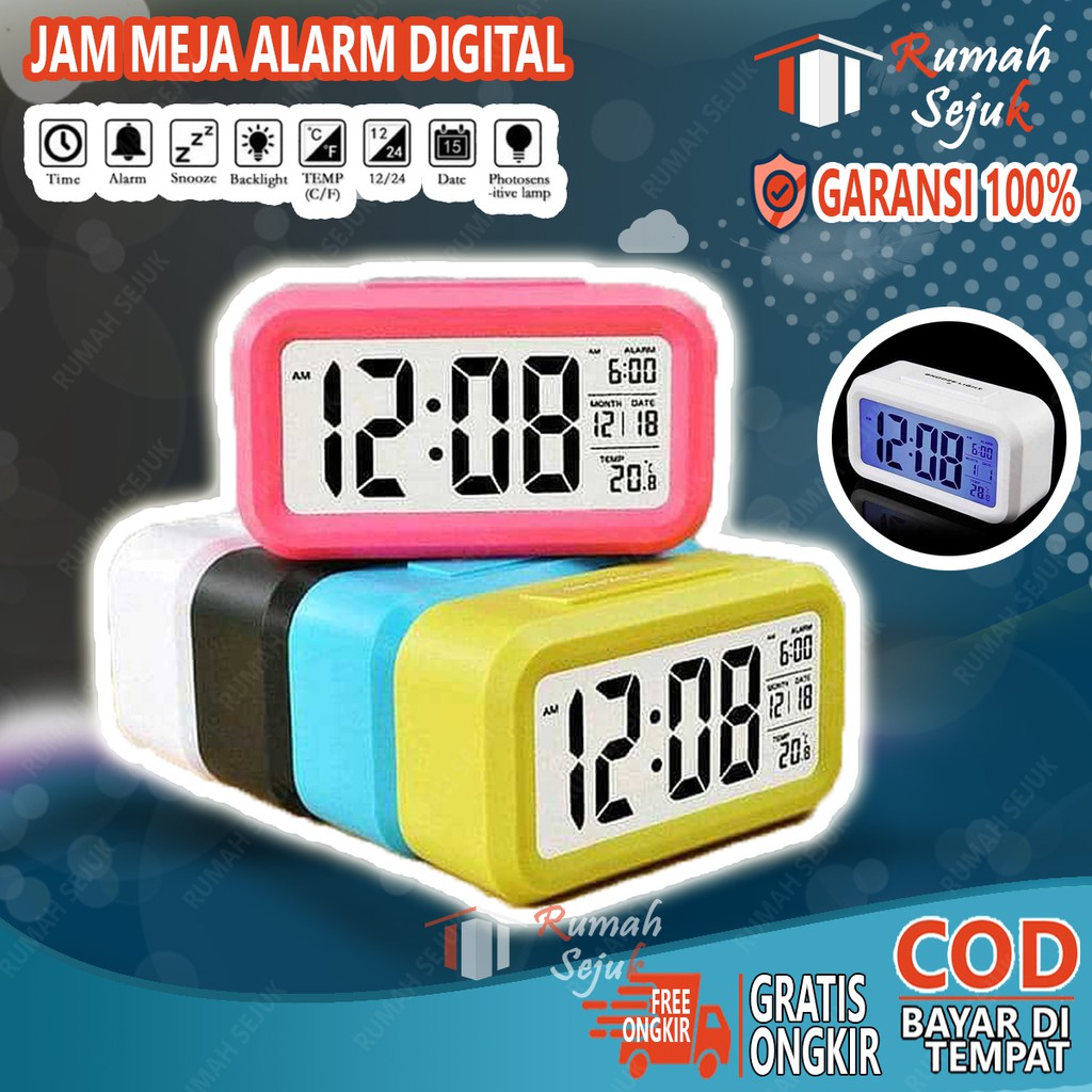 RS - Jam Meja Weker Beker Digital alarm alaram LED Dekorasi Aesthetik estetik Hari RS-75409