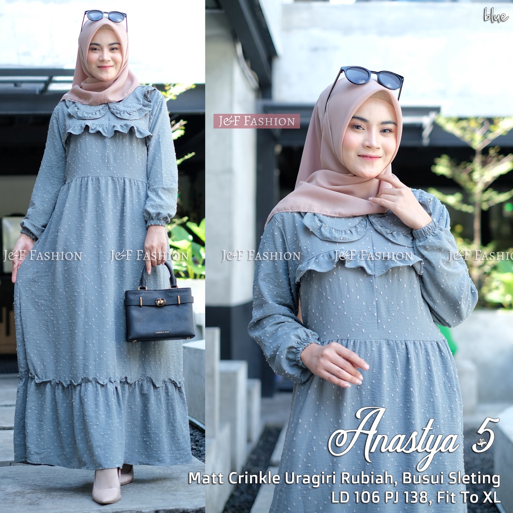 Gamis Wanita Crinkle Uragiri Rubiah Premium Adem Nyaman di Pakai Sehari-hari  Fashion Hijab Kekinian