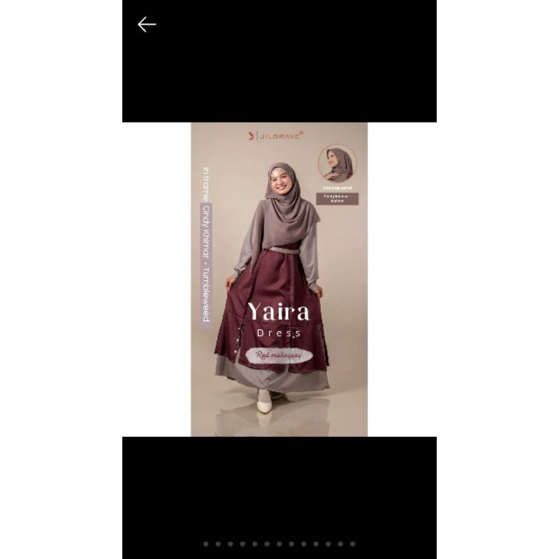 Jilbrave Yaira Dress Spesial Idul Fitri Limited Edition Raaya Raya Dress Size M Mahogany New Baru