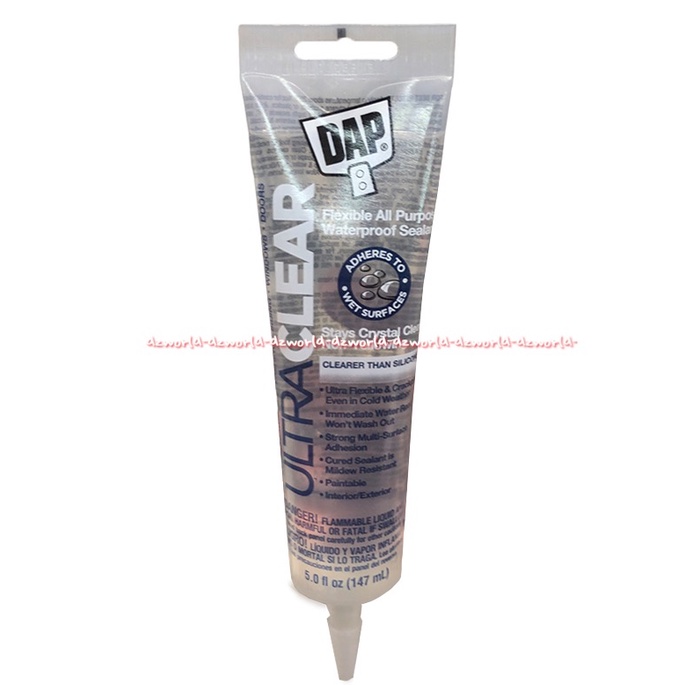 DAP Ultra Clear Flexible 147ml All Purpose Waterproof Sealant Lem Serbaguna Anti Air Tahan Air Warna Bening Transparan Glue Silicon Silikon lem di Air