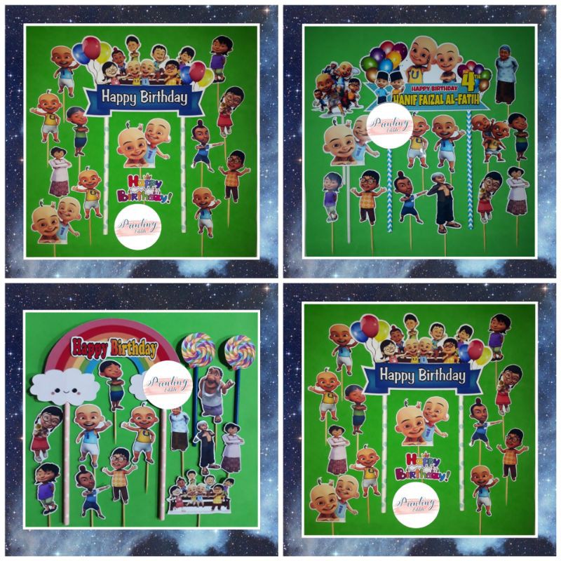 Topper Upin dan Ipin | Hiasan Kue Tart