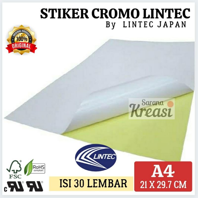 

Stiker Cromo A4 isi 30 Lembar LINTEC / Kertas Sticker Labeling Glossy Paper