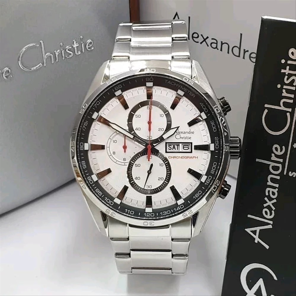 Jam Tangan Pria Original Alexandre Christie AC 6495 MC Silver Garansi Resmi 1Tahun