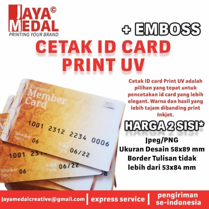 

Cetak ID card UV Dengan Emboss Premium Quality Untuk Member Card