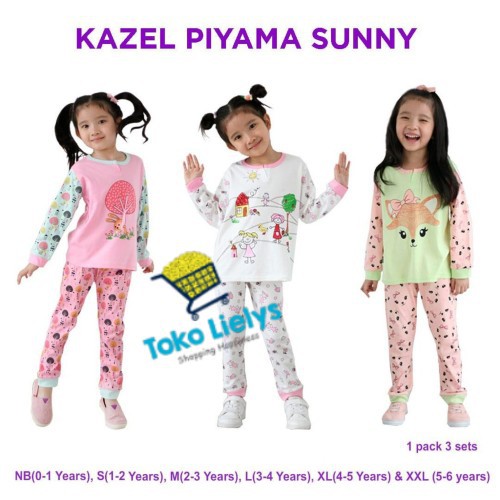 KAZEL Piyama Cewe Baju  Tidur  Anak  Perempuan  Sunny Edition 