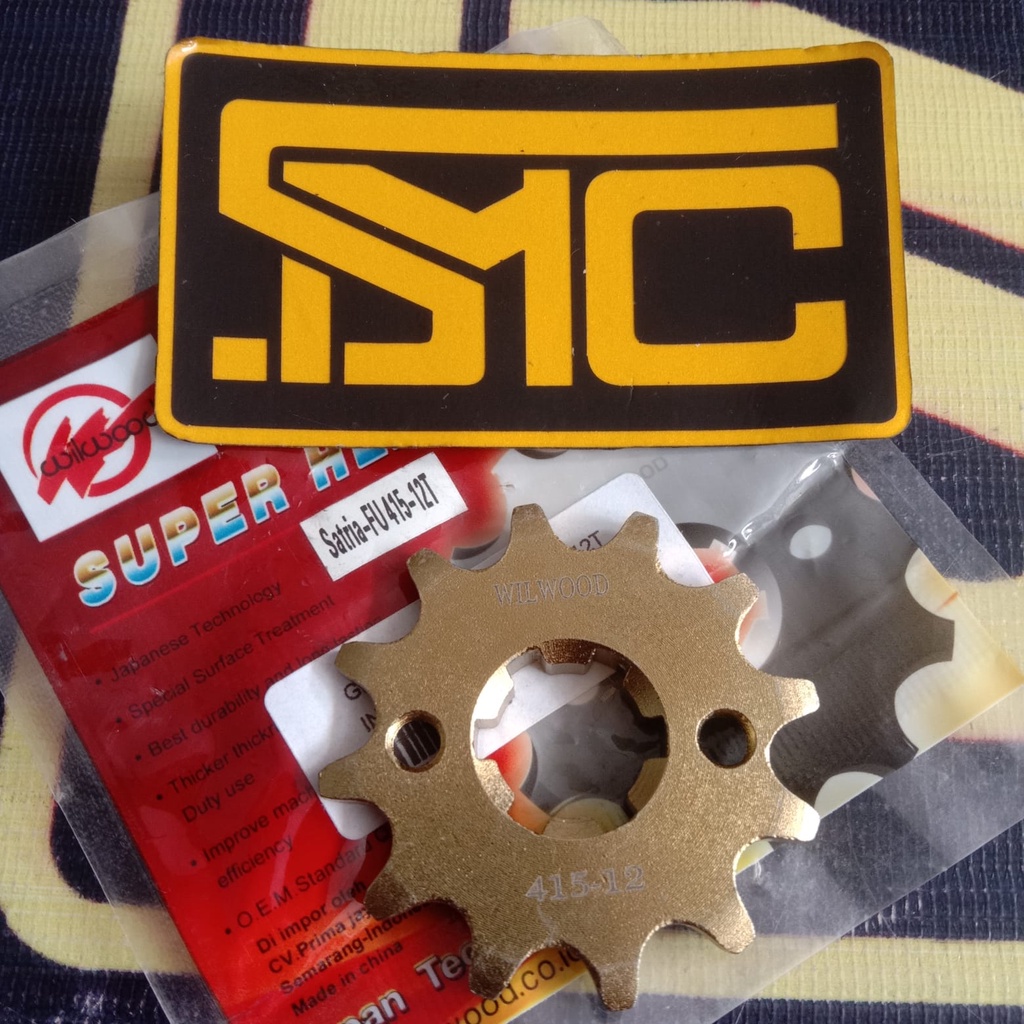 Front Sprocket Gear Gir Depan Suzuki Satria FU 150 Old - Rider 150 415 12T Wilwood Gold Baja