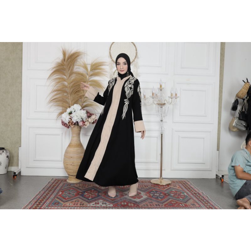 Gallery Exclusive Abaya Hitam Gamis Turkey 07 Bordir Depan Belakang