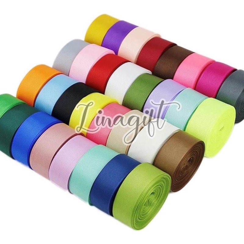 ( Rol 20 Yard ) PITA GROSS GRAIN POLOS 0.5 INCH / 1.25 CM / 1/2 IN GROSSGRAIN / HIASAN KADO / PARCEL / HAMPERS / SOUVENIR / BUKET BUNGA DIY FLORIST