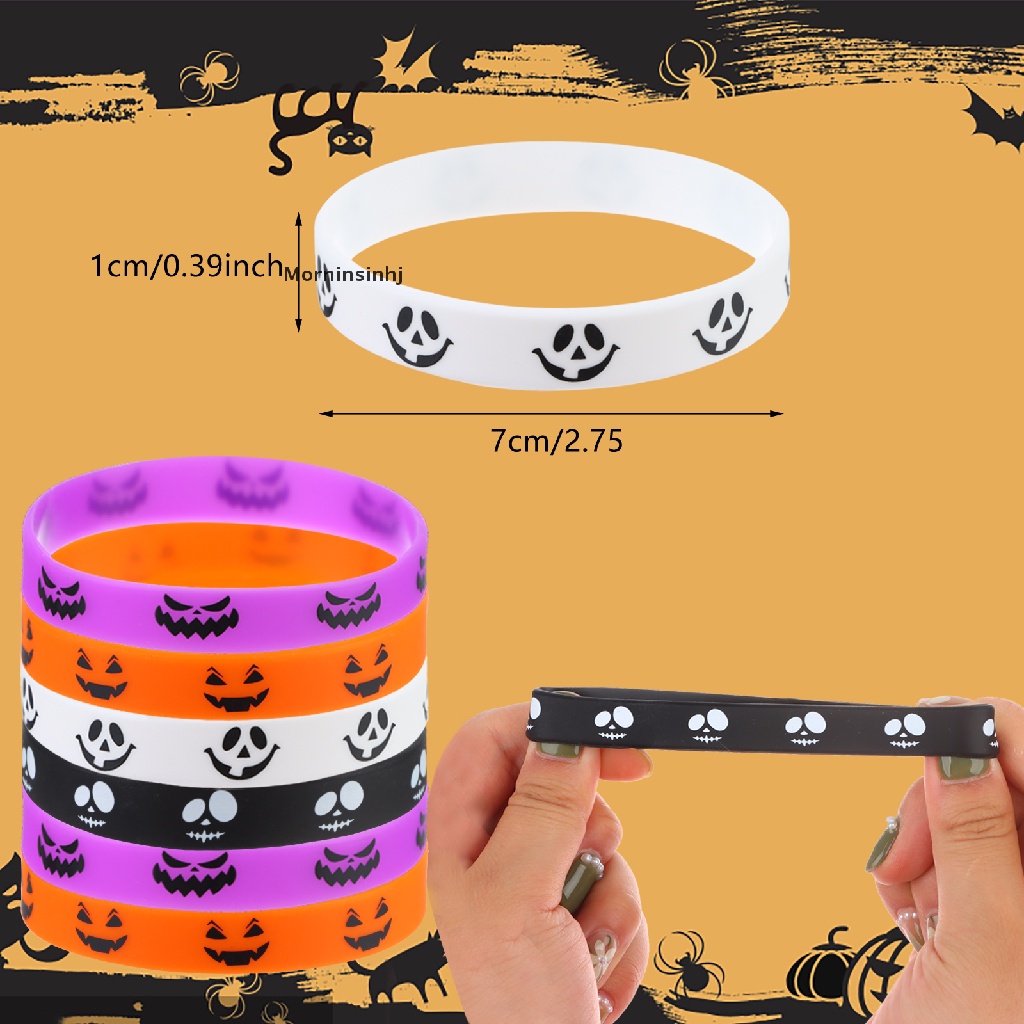 24 Pcs Gelang Karet Desain Kerangka Untuk Halloween