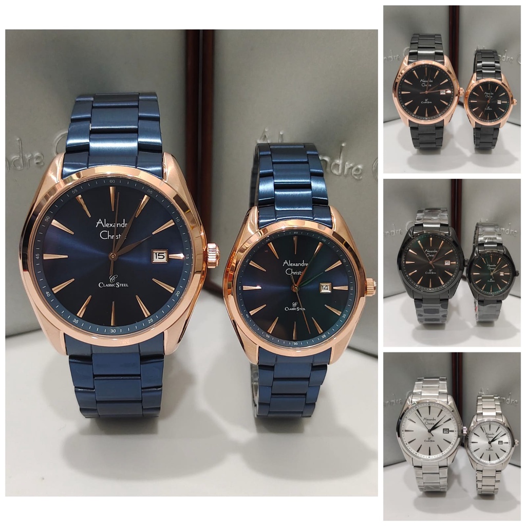Jam Couple Alexandre Christie AC8658 AC 8658 Original Garansi Resmi Alexander Christie Free Baterai