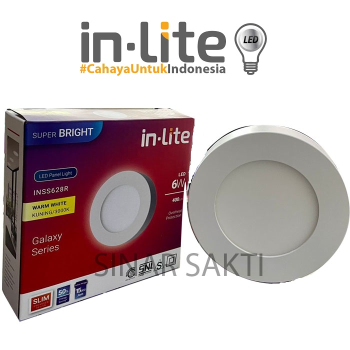 INLITE Lampu Downlight LED 6w 6 Watt Bulat Outbow INSS628R Downlight