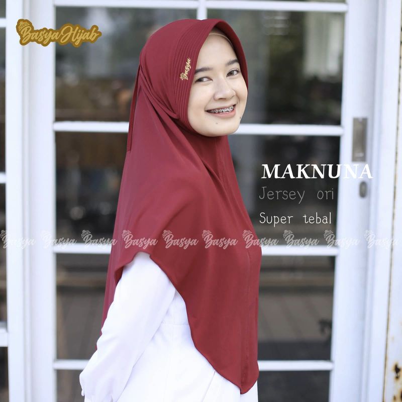 (Basya Hijab) AZALEA TALI •hijab instan jersey super tebal•kerudung instan tali polos