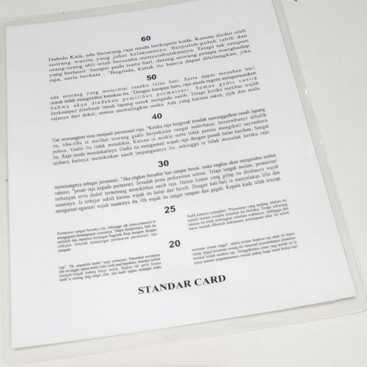[PRODUK C9QDD] Kartu Jaeger, Reading Card, Jaeger Card (SUDAH DI LAMINATING) MKB