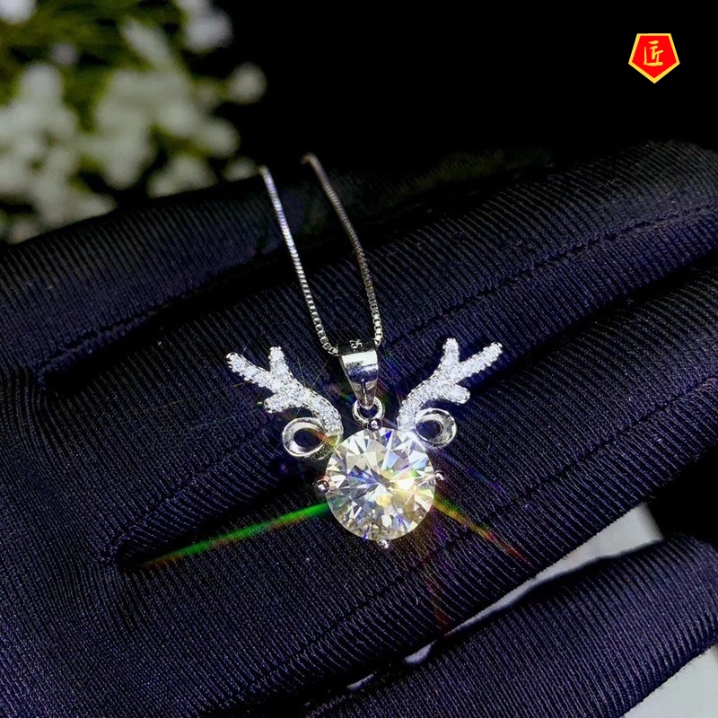 [Ready Stock]Pt950 Platinum Necklace Inlaid Zircon Pendant Affordable Luxury Fashion