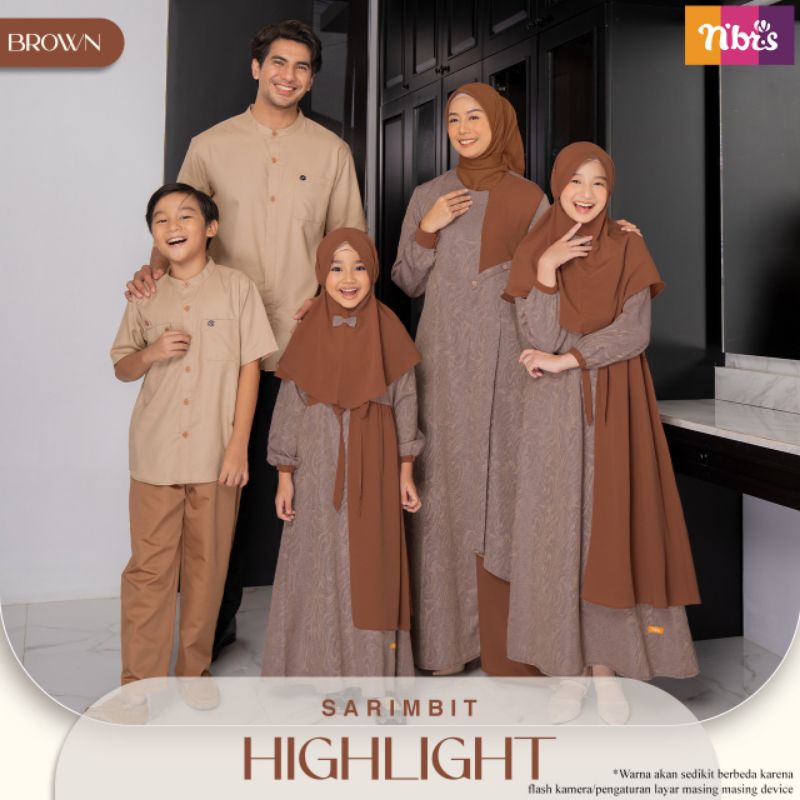 BAJU GAMIS SARIMBIT NIBRAS HAILIGHT BROWN BUSANA MUSLIM NIBRAS TERBARU LEBARAN 2022