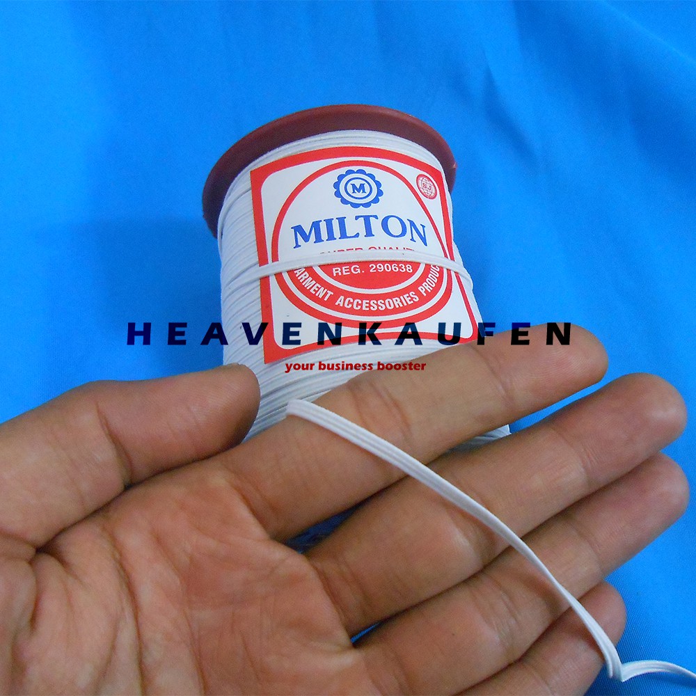 Karet Elastis Elastic Baby Kecil C3 / 3 mm Putih Milton Meteran