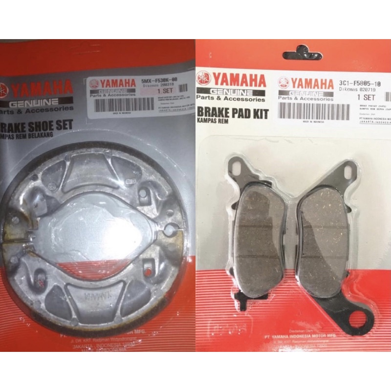 Kampas Rem Belakang Mio + kampas Dispad Rem Depan Mio Mio J Vixion Jupiter Mx