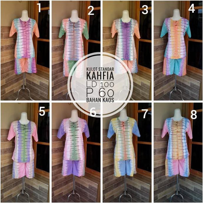 PRODUK READY... SETELAN BAJU BATIK JUMPUTAN CELANA PENDEK TIEDYE KULOT KAOS NAYA BATIK - DUA