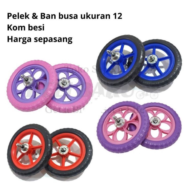 Ban Sepeda Anak Plastik Ukuran 12 inchi/ Ban Pushbike/ Roda Balance Bike