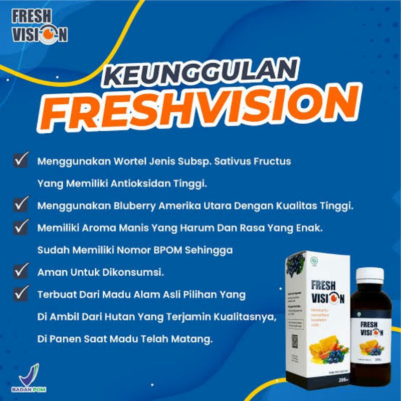 Fresh Vision Untuk Nutrisi Kesehatan Mata Minus, Katarak, Mata Merah