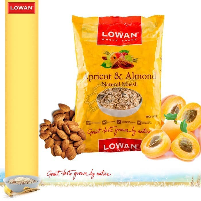 

Lowan Apricot & Almond Muesli 500 Gram | Sereal Sarapan Oat
