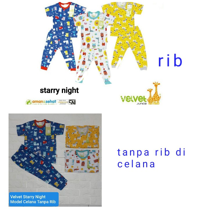 Velvet Junior Baju lengan pendek celana panjang