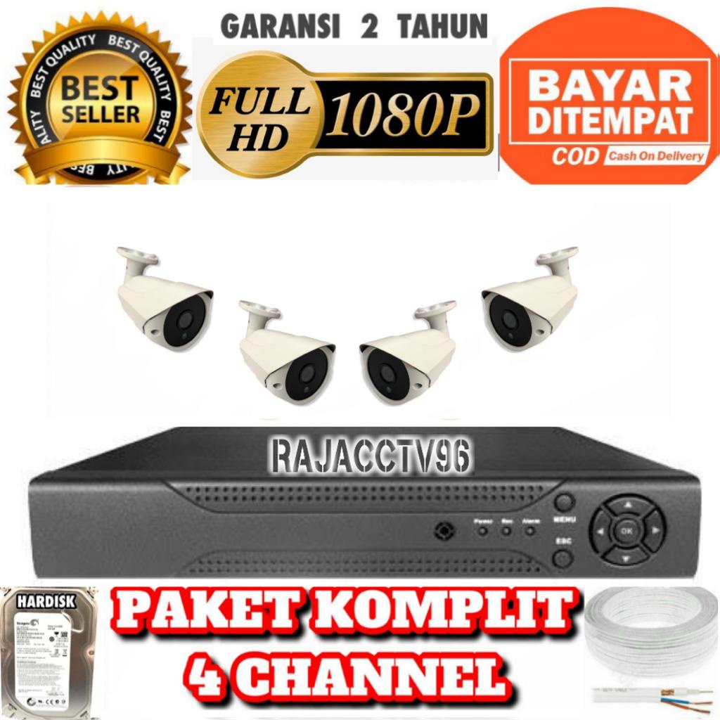 Paket CCTV 4CHANNEL 4CAMERA 4CHENEL 4KAMERA Full HD LENS 5MP 1080P KOMPLIT TINGGAL PASANG