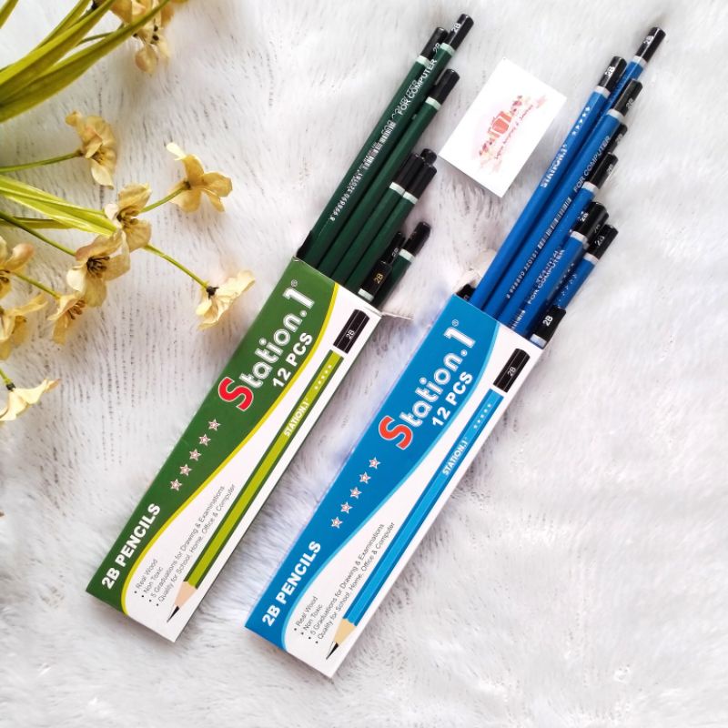 

pensil 2b station.1 selusin(12pcs) pensil murah grosiran alat tulis ujian