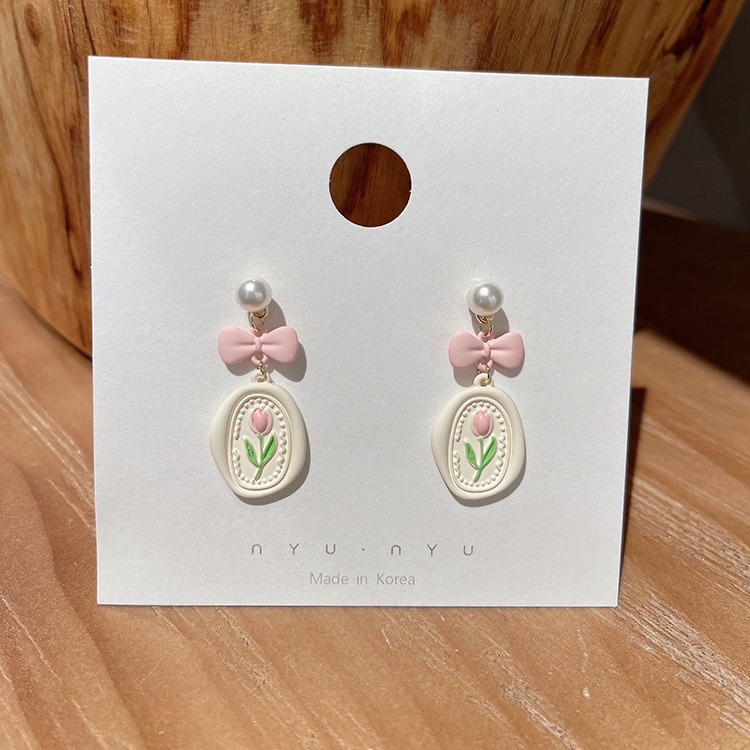 Anting Mutiara Warna Pastel Pink Gaya Vintage Untuk Wanita