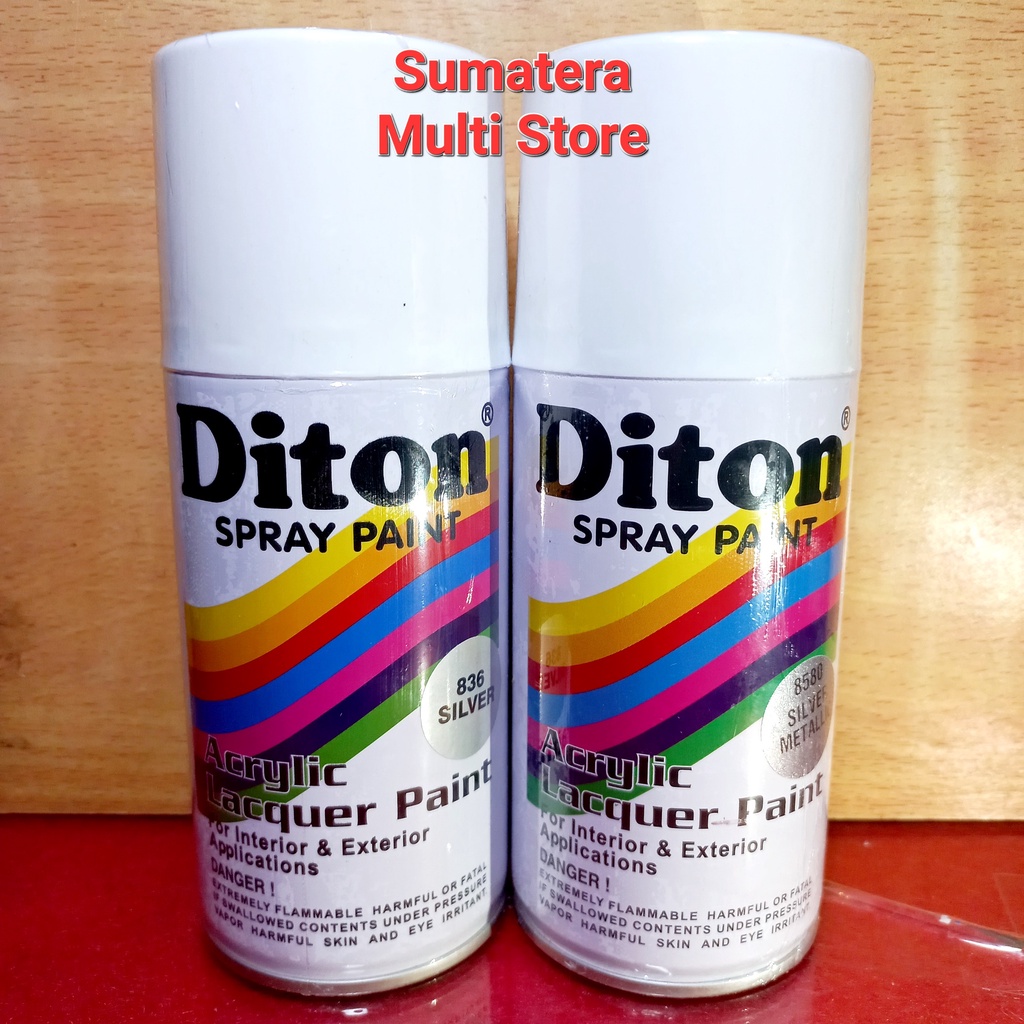 

Diton Standart Silver 836 dan Silver Metallic 8580 - Cat Semprot 300 ml / Pilox Pilok