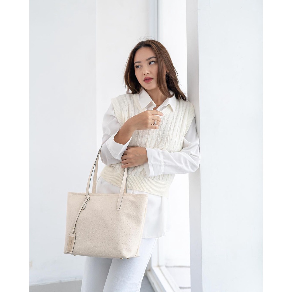 Tote Bag | Flicka Bag Kode W 27 - Ivory | Free Bubble Wrap & Free Dustbag