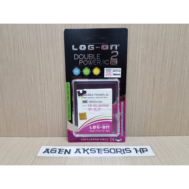 Baterai Advan i5C Plus Vandroid 4G LTE i5C+ Batre BP-53MH Battery LOG-ON Double Power 2 IC 3800mAh