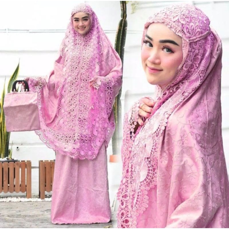 MUKENA PRADA RENDA SEROJA/MUKENA TERLARIS/MUKENA SEROJA WARNA /MUKENA PREMIUM/ MUKENA DEWASA/MUKENA TRBARU.