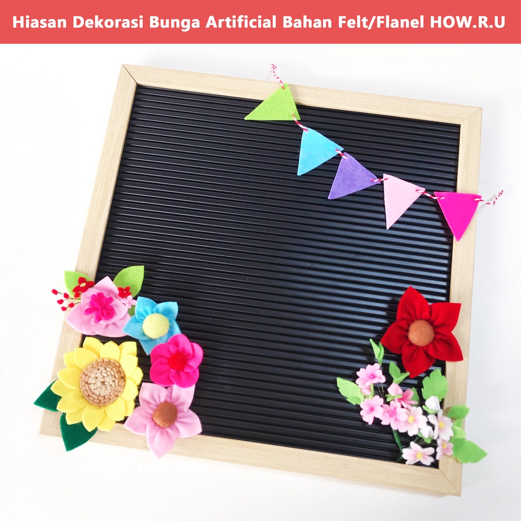 HOW.R.U | Hiasan Dekorasi Bunga Artificial Felt / Flanel untuk Letter Board