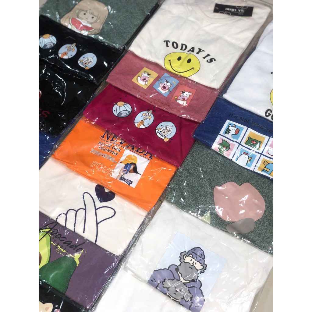 KAOS IMPORT MOTIF CORAK PREMIUM KOREA KUALITAS SUPER IMPOR COTTON SHORT SLEEVE ADEM TUMBLR KOREAN TEE TUMBLER