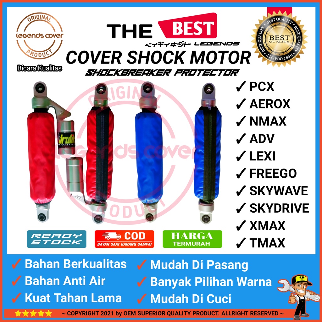 Sarung Cover Shockbreaker sok Belakang Aksesoris Beat Vario scoopy Mio genio Fino Xride Ohlins Yss / Terlaris