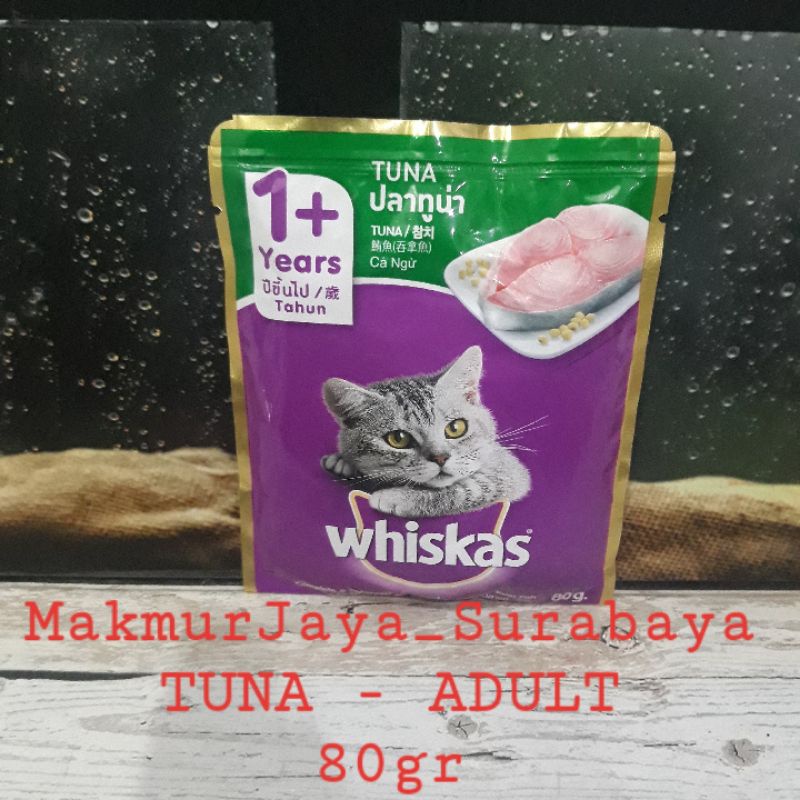 Whiskas Adult &amp; Junior sachet 80gr /Wet food/pouch/Whiskas murah