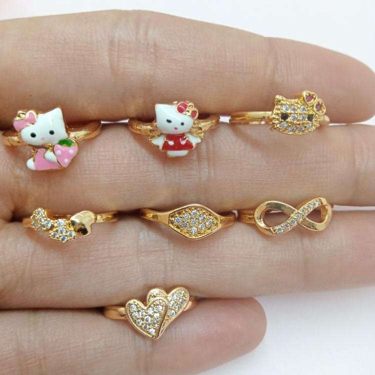 Ready ー➽ cincin anak permata perhiasan imitasi lapis emas