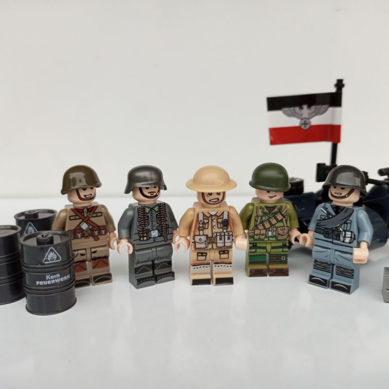 Lego WW2 Jerman Perwira & Infantri bonus Senjata